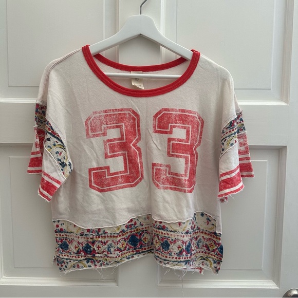 FREE PEOPLE small Nicky #33 T Shirt Sports Event we the free - Picture 3 of 10